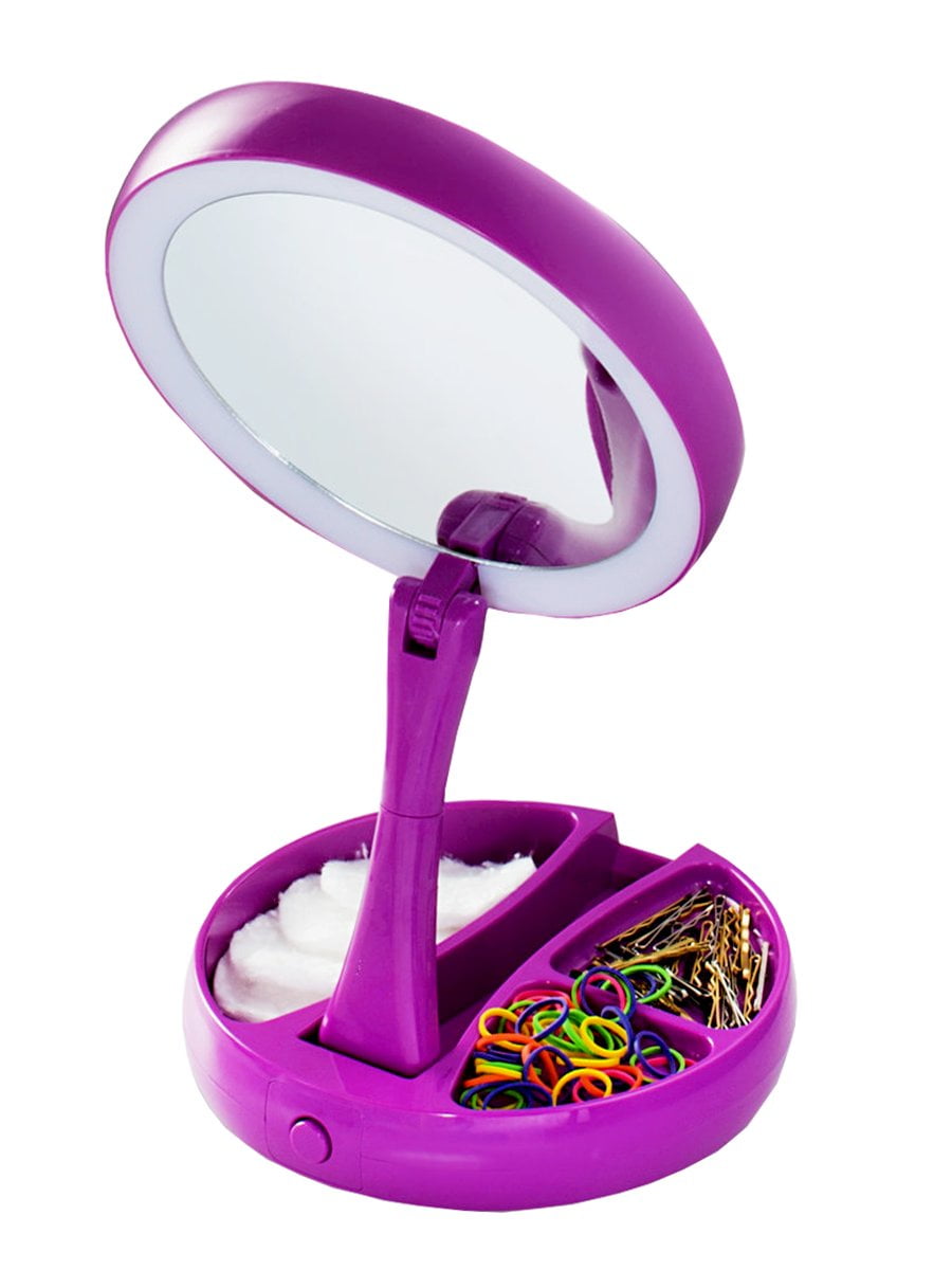 EMSON My Foldaway Mirror LED Lighted, Double-Sided Vanity Mirror
