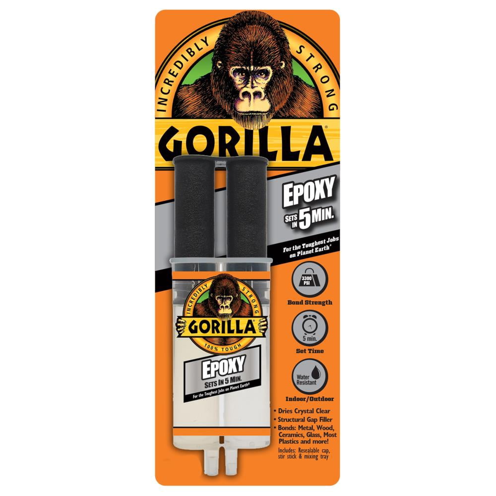 Gorilla Glue Epoxy Syringe, Two Part Epoxy Resin and Hardener 0.85 oz