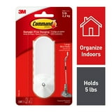 Command Large Single Hook - White, 1 Hook + 2 Strips