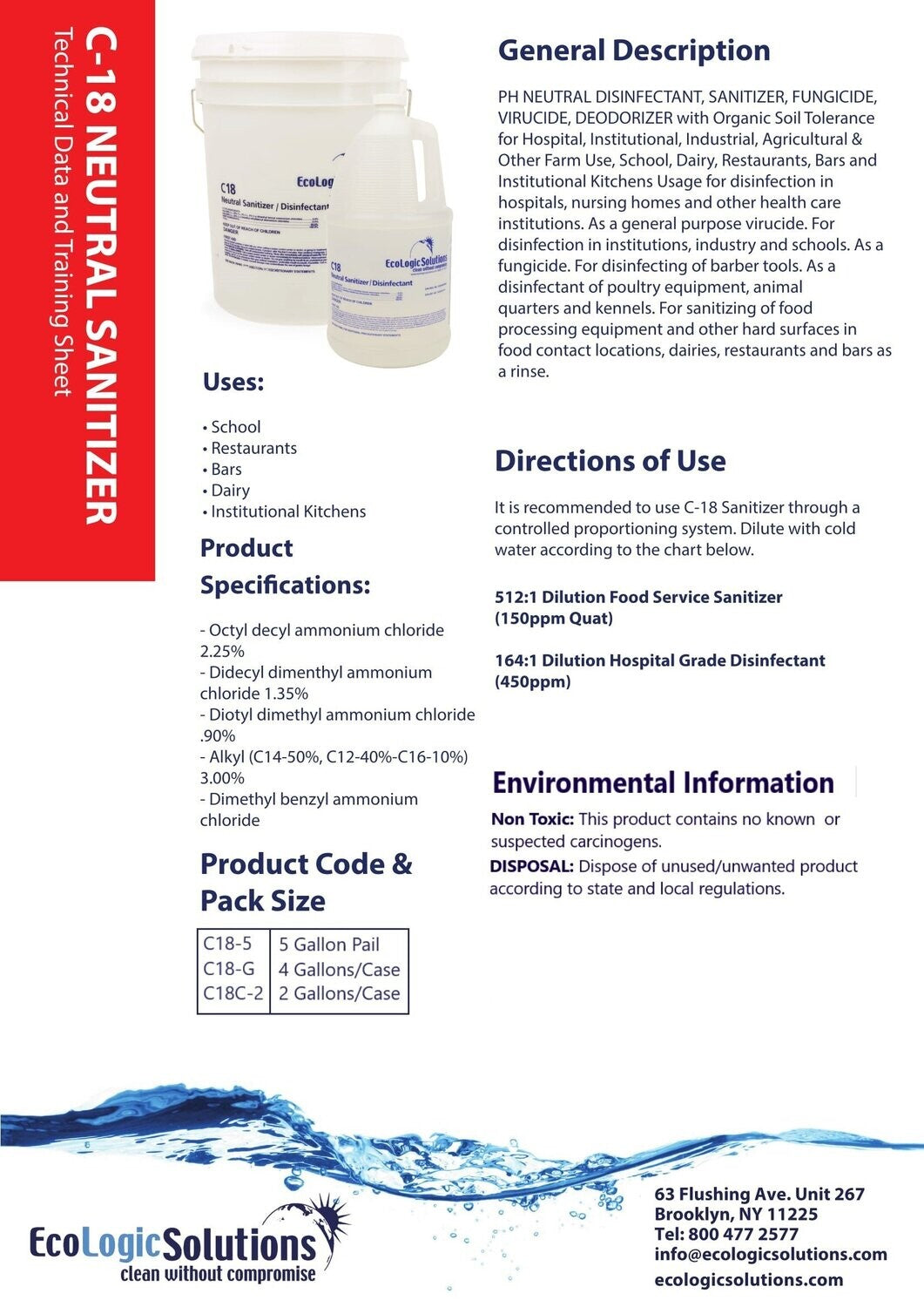 DISINFECTANT CLNR,F/C,GAL