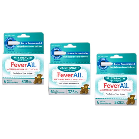 FEVERALL ACETAMINOPHEN 325MG SUP 6CT UD