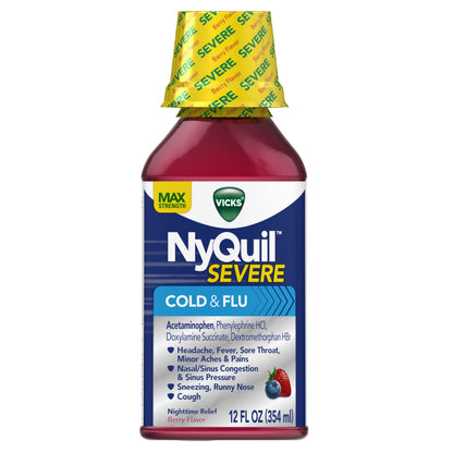 NYQUIL SEVERE COLD & FLU BERRY LIQ 12OZ