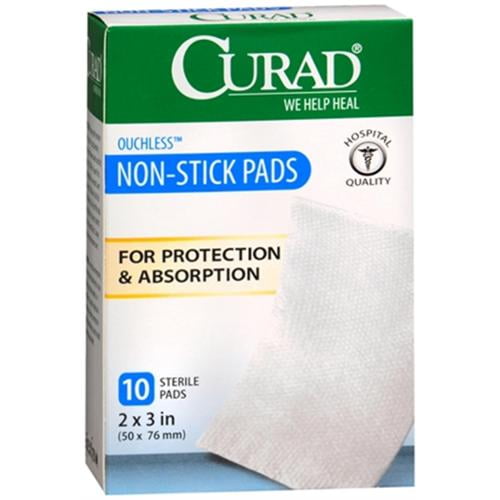 CURAD PAD NON-STICK W/ADH TAB 2"X3" 20CT