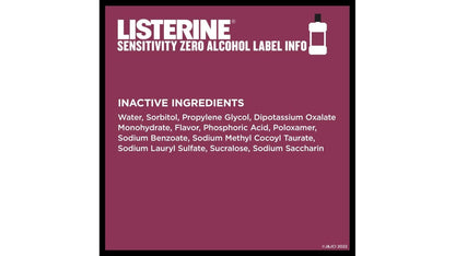 LISTERINE SEN ZERO ALCOHOL MW LIQ 500ML