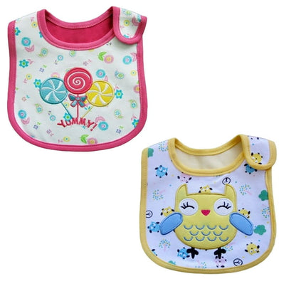 COTTON EMBROIDERED BIBS 6PK