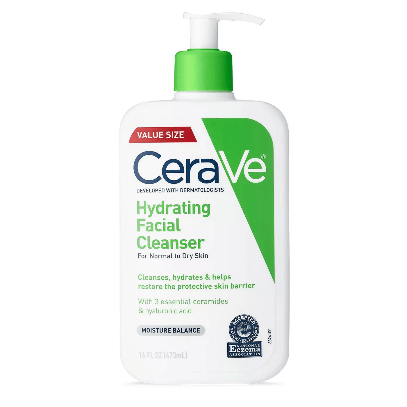 CeraVe Hydrating Facial Cleanser for Normal to Dry Skin, 16 oz