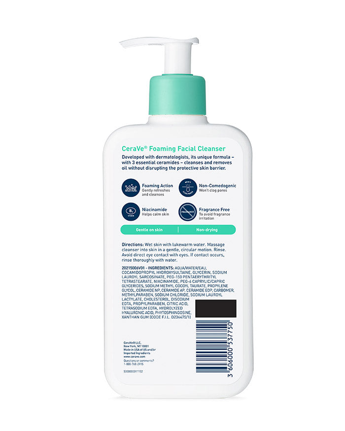 CERAVE FOAMING FACIAL CLEANSER LIQ 12OZ