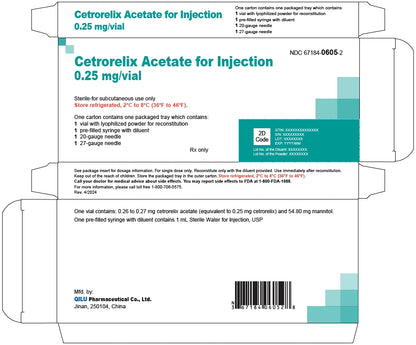 CETRORELIX ACET KT0.25MG W/DIL SY