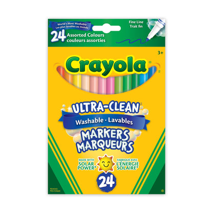 Crayola Ultra-Clean Washable Fine Line Markers - Classic Colors, 12 count