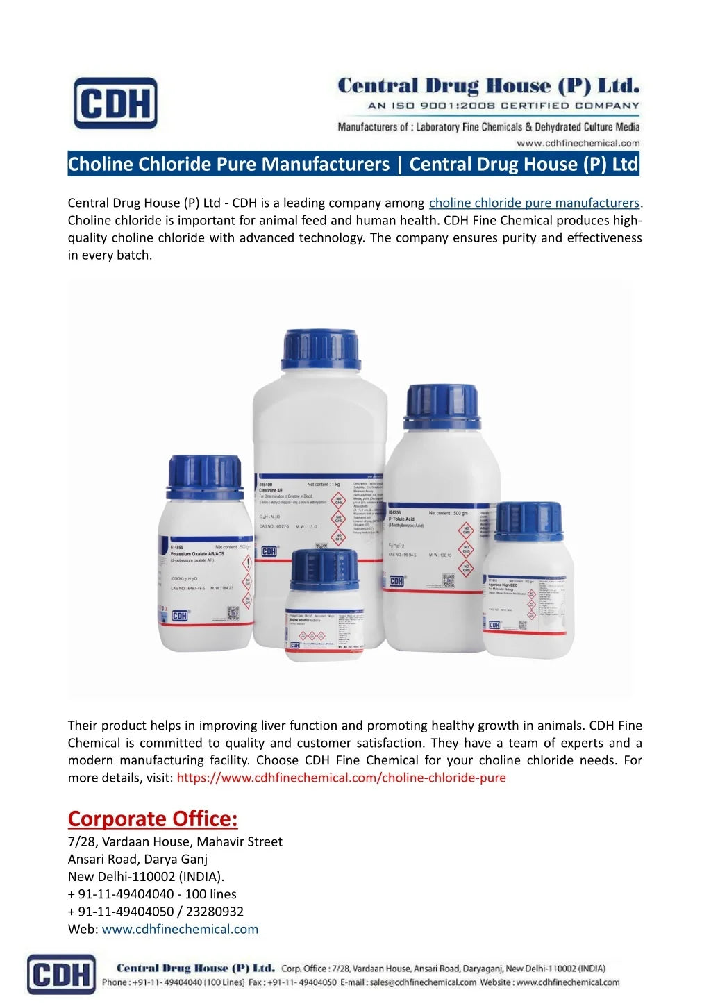 CHOLINE CHLORIDE USP 500 GM DS