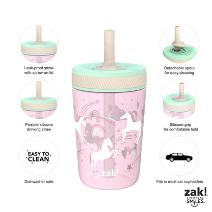 Zak Kelso Tumbler - Fanciful Unicorn, 15 oz