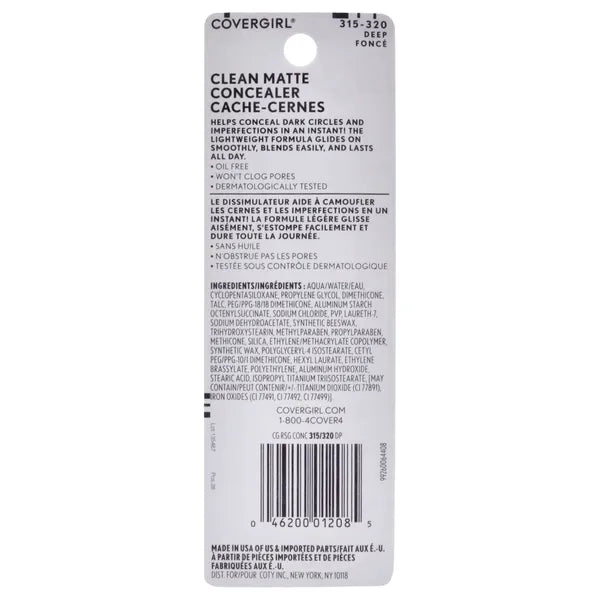 COVERGIRL Clean Matte Oil-Free Concealer - 320 Deep