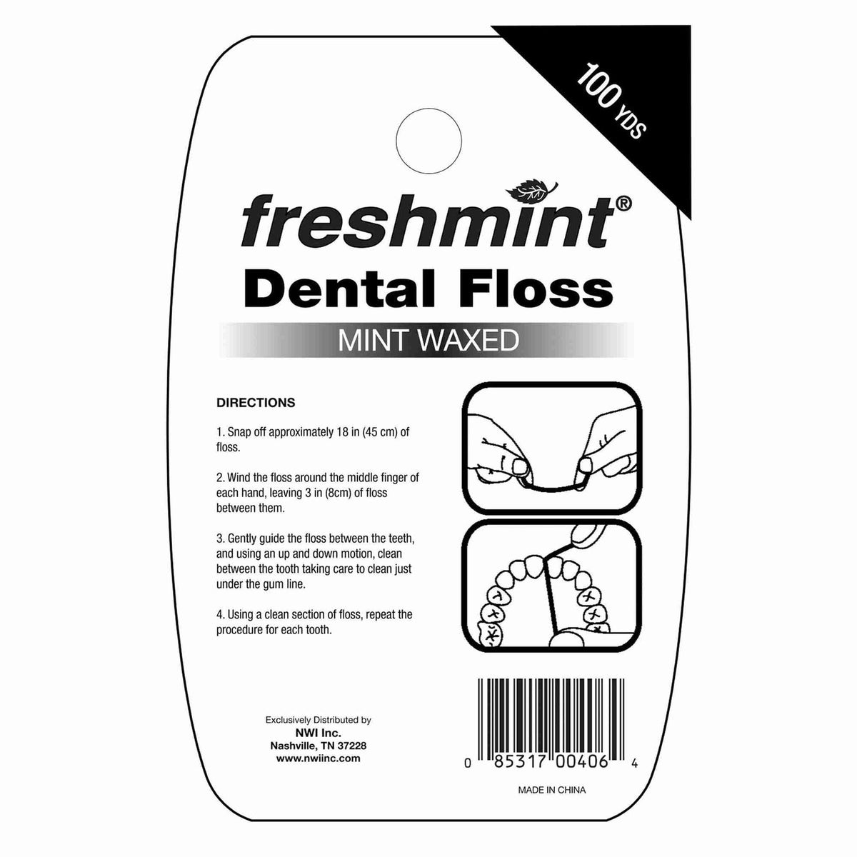 Dr. Fresh 130 Yds Floss (12in) Waxed Mint