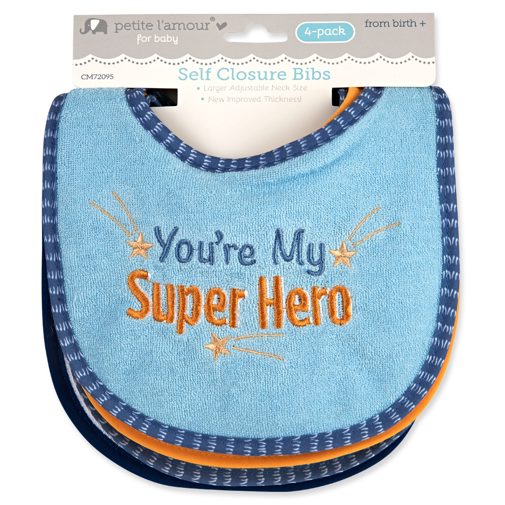 Babyking Embroidered Self Closure Bib - Assorted