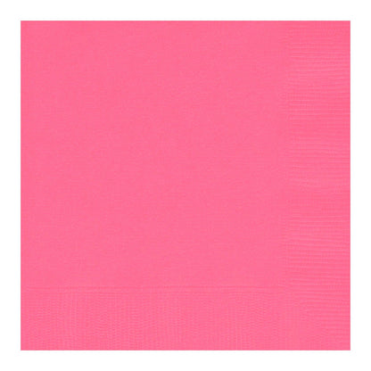 Unique Solid Square Party Napkins - Hot Pink, 20 count
