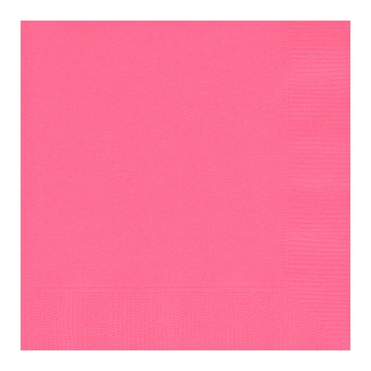 Unique Solid Square Party Napkins - Hot Pink, 20 count