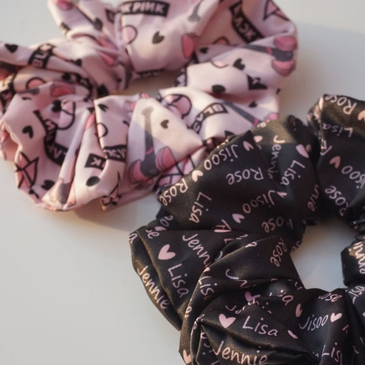 scünci Pillow Scrunchies - Pink and Black, 2 count