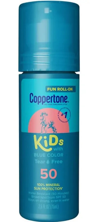 Coppertone Spf#50 Kids Roll-On With Blue Color 2.5oz