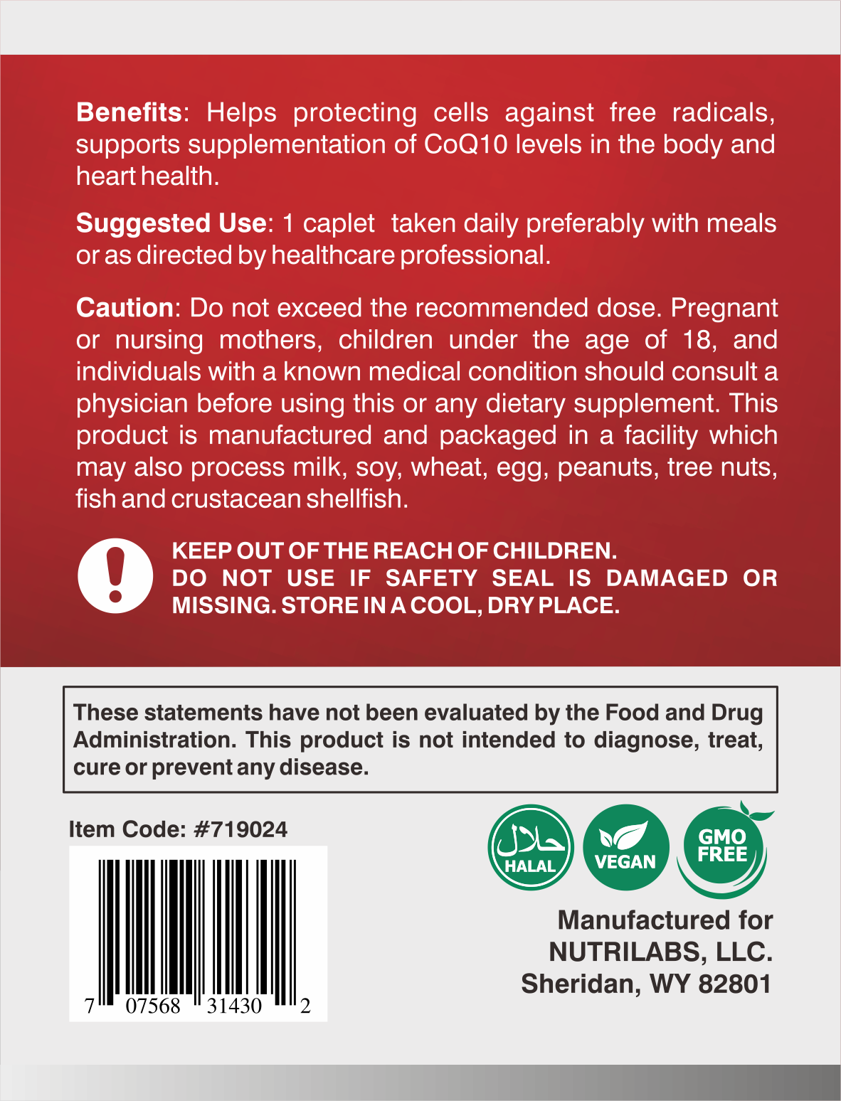 COQ-10 GC 100MG 30 SFG
