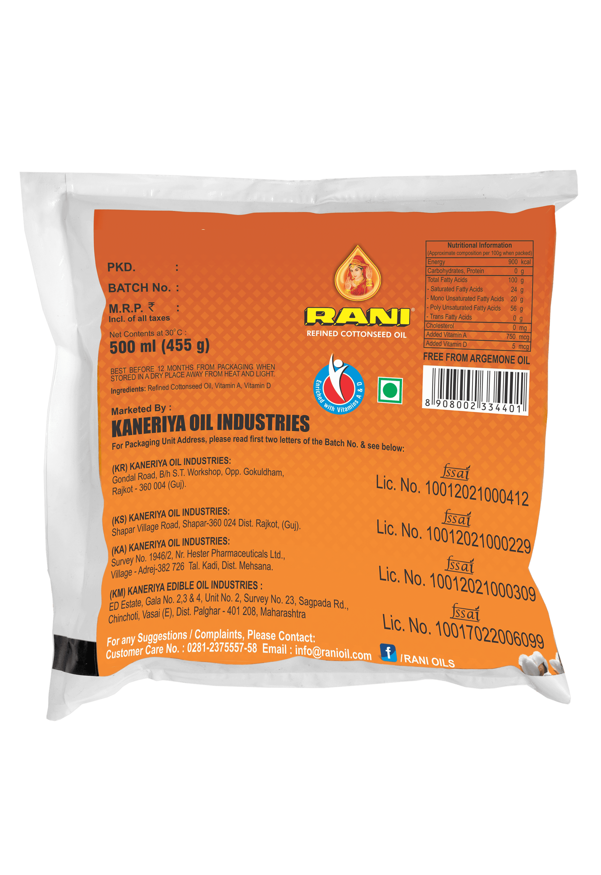 COTTONSEED OIL NF 4000 ML DS