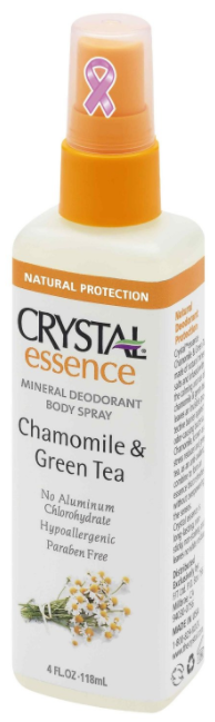 Crystal Deodorant Spray 4oz Chamomile & Green Tea