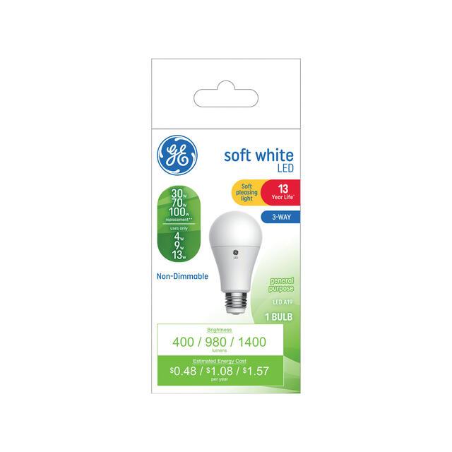 GE Lighting Classic LED 100/70/30 Watt Replacement, Soft White, A19 3-Way Bulbs, 1 Pack