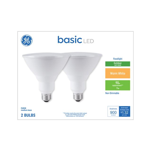 GE Lighting Classic LED 90 Watt Replacement, Warm White, PAR38 Outdoor Floodlight Bulb, 1 Pack