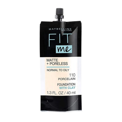 MAYBELLINE New York Fit Me Matte + Poreless Foundation Makeup, 110 Porcelain, 1 oz