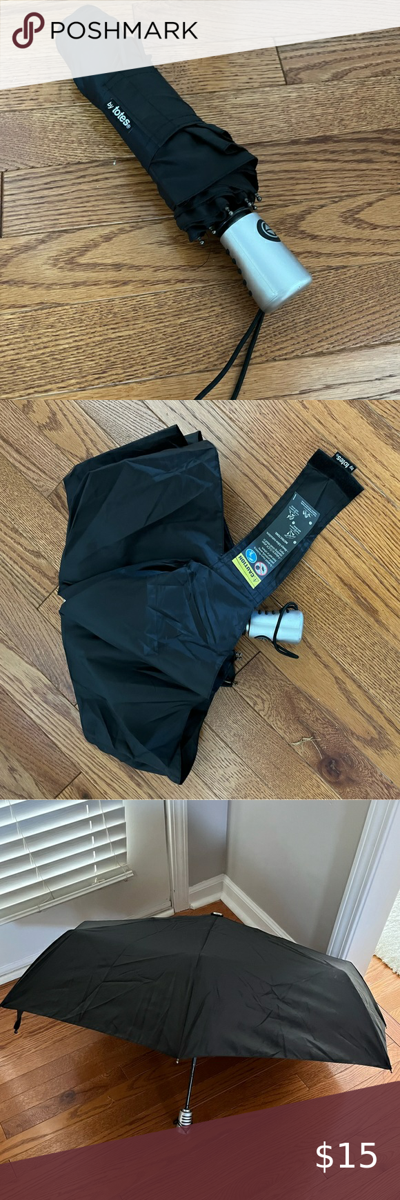 Totes Umbrella Auto Open 11 Inch Large (Black)