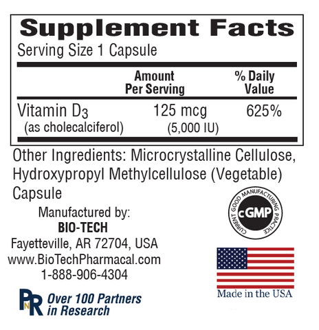 VIT D3 5000 IU CAPS 250CT BIO-TECH