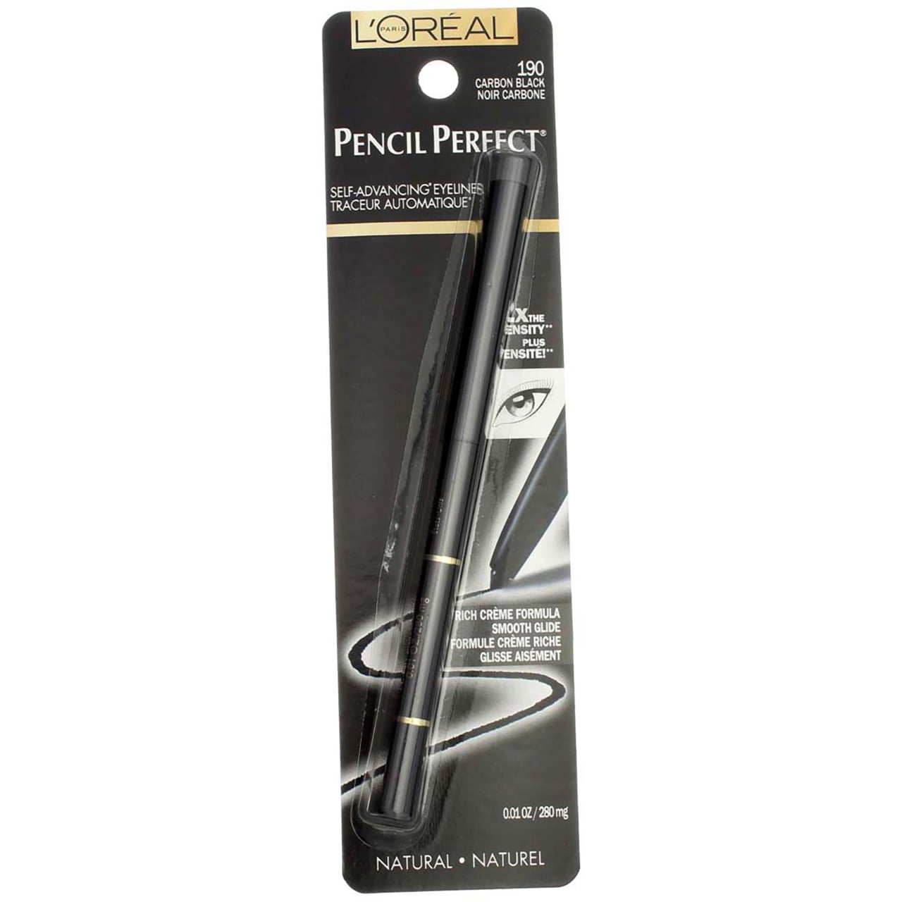 L'ORÉAL PARIS Pencil Perfect Self-Advancing Eyeliner, 190 Carbon Black, 0.01 oz.