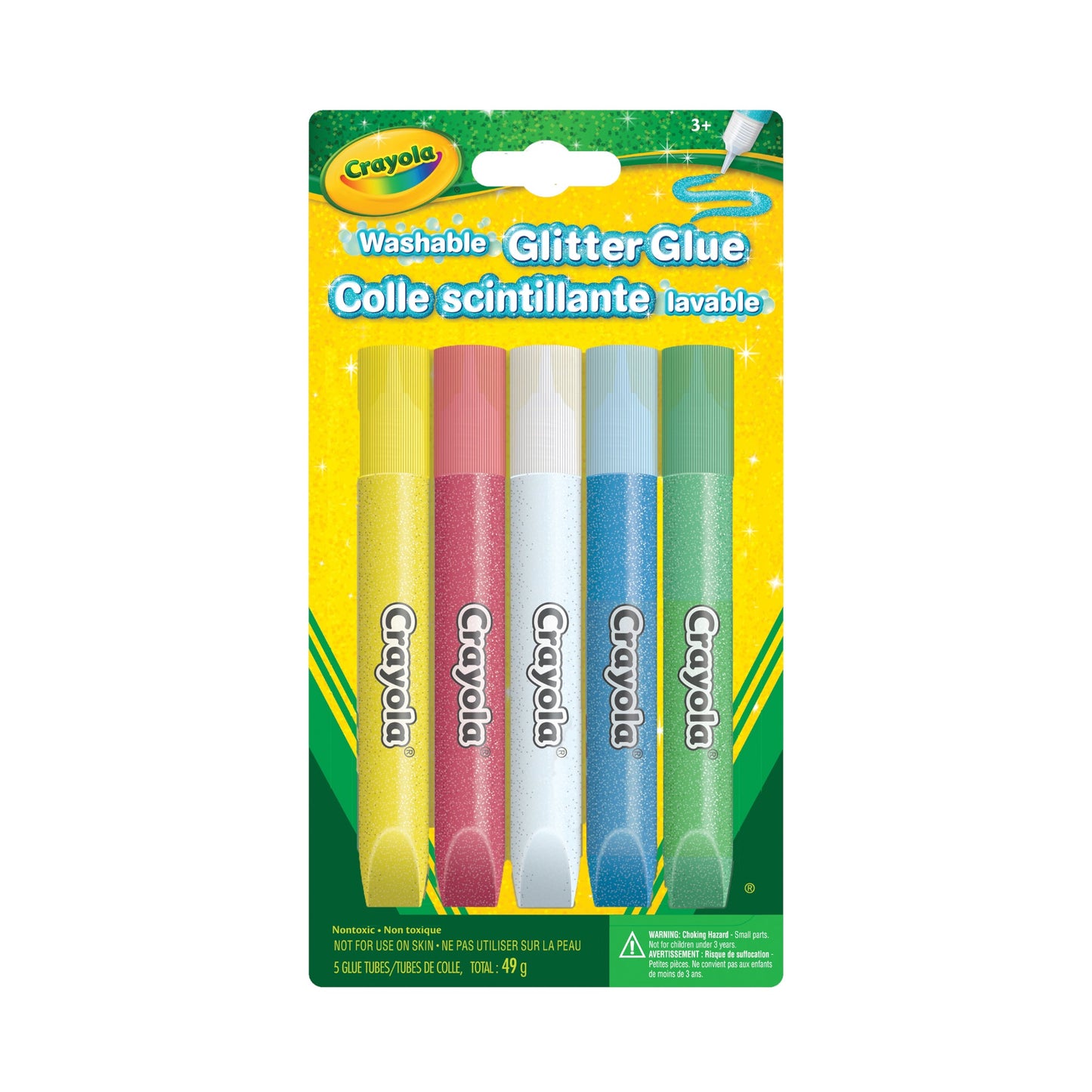 Crayola Bold Washable Glitter Glue, 9 count