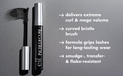 e.l.f. Incredi-Curl Curling & Volumizing Mascara - Pitch Black, 0.32 oz