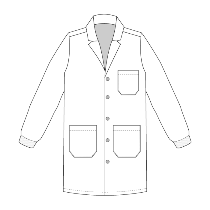 LAB COAT W/ KNITTED COLLAR CUFF MD 10 DS