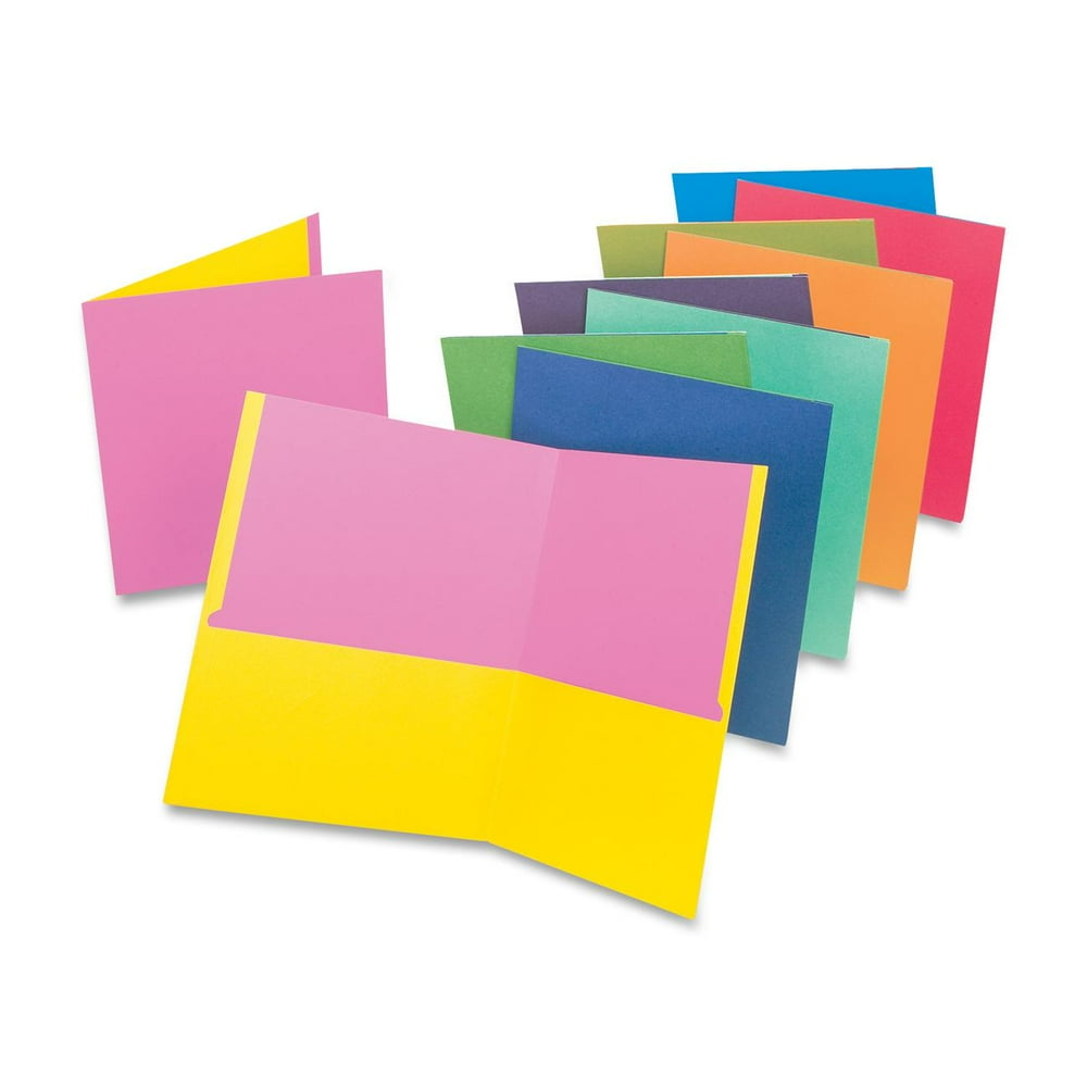 Twisted Twin Pocket Folders, Letter Size, Assorted