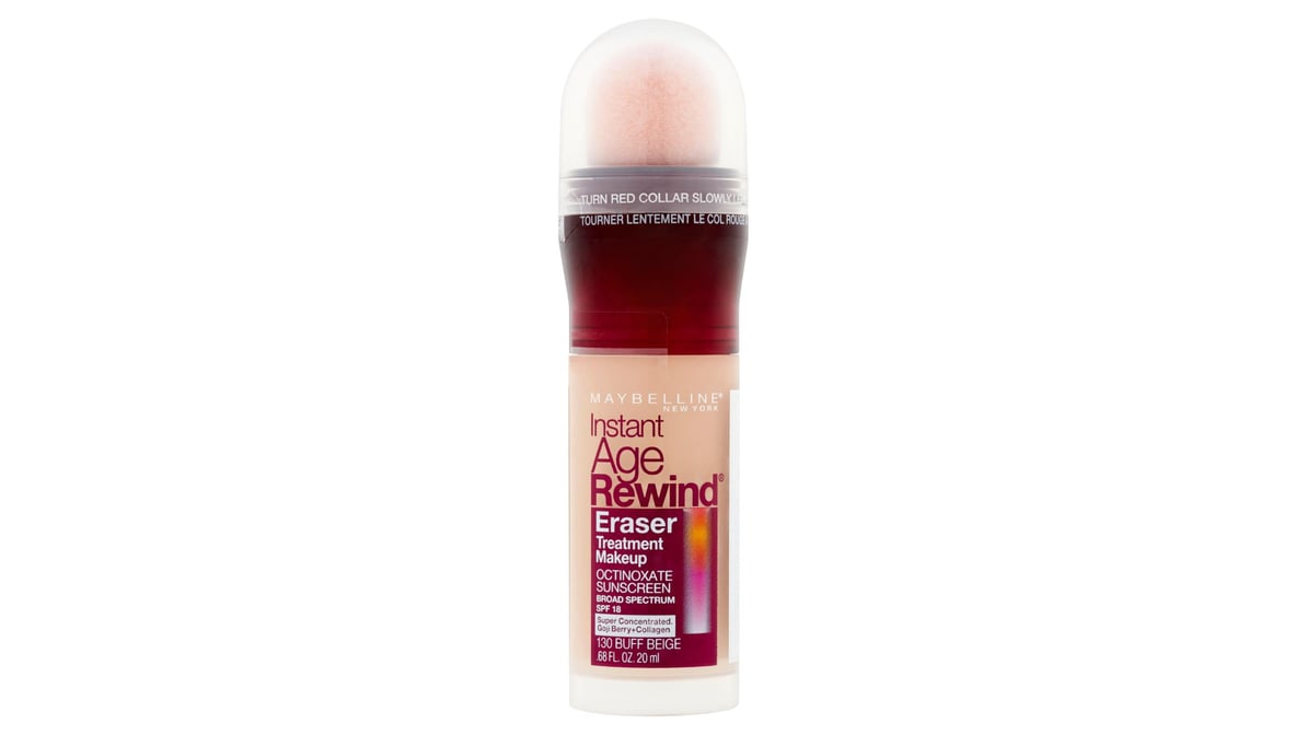 MAYBELLINE New York Instant Age Rewind Eraser Treatment Makeup, 130 Buff Beige, 0.68 oz