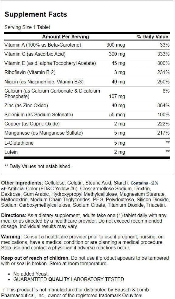 HEALTHY EYES SPRVSN 2 CHW TAB 60CT 21ST