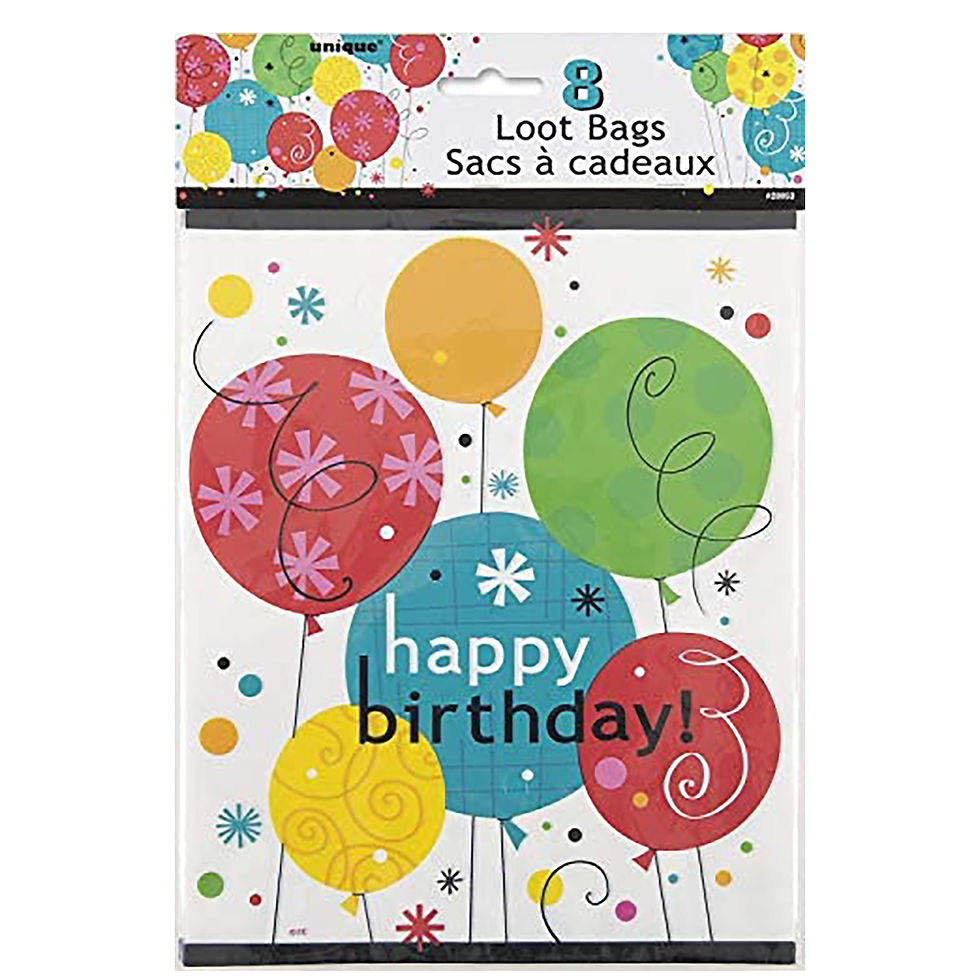 RAINBOW BIRTHDAY LOOTBAGS 8CT