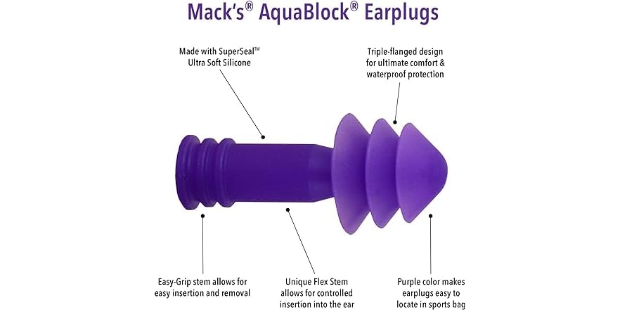 MACKS AQUABLOCK EARPLUGS 2EA