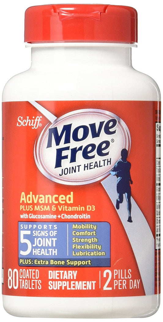 MOVE FREE ADVANCED W/MSM VIT D TAB 80CT