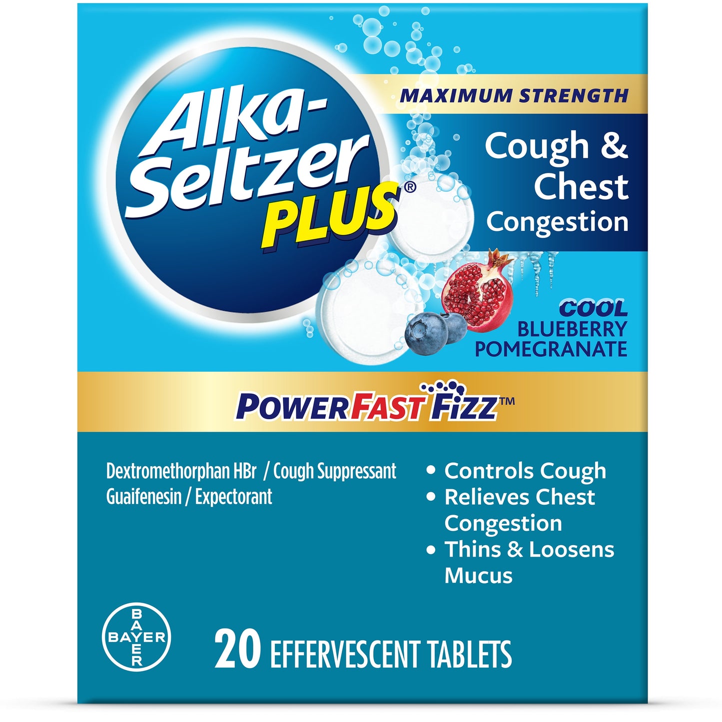 ALKA-SELTZER PLUS PWRFST CLD&CH TAB 20CT
