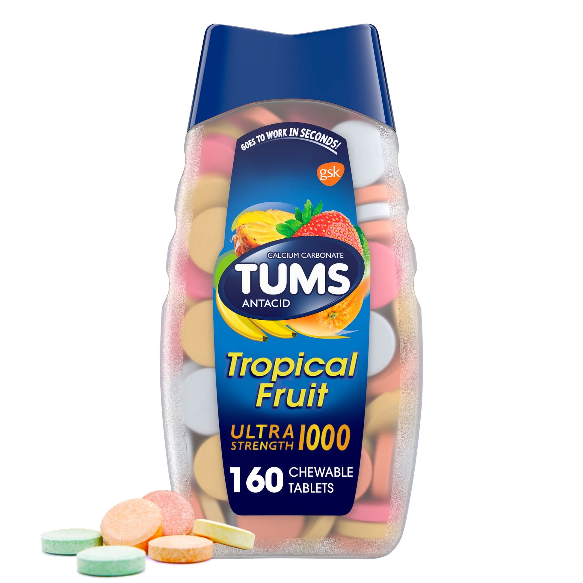 TUMS TROPCL FRUIT ULTR STR CHWTAB 160CT