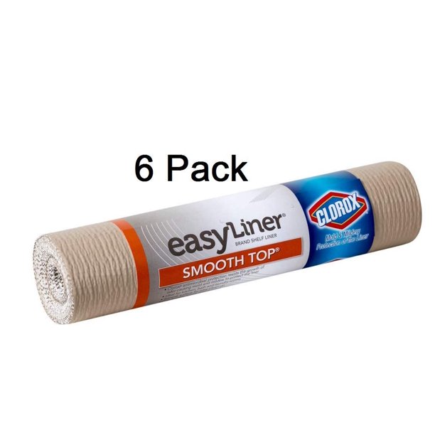 DUCK Smooth Top EasyLiner Shelf and Drawer Liner With Clorox - White, 12" x 4'