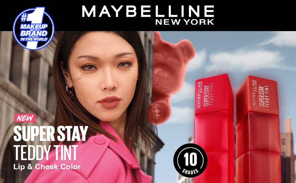 MAYBELLINE New York Super Stay Teddy Tint Liquid Lip Tint, Petalcore, 0.17 oz