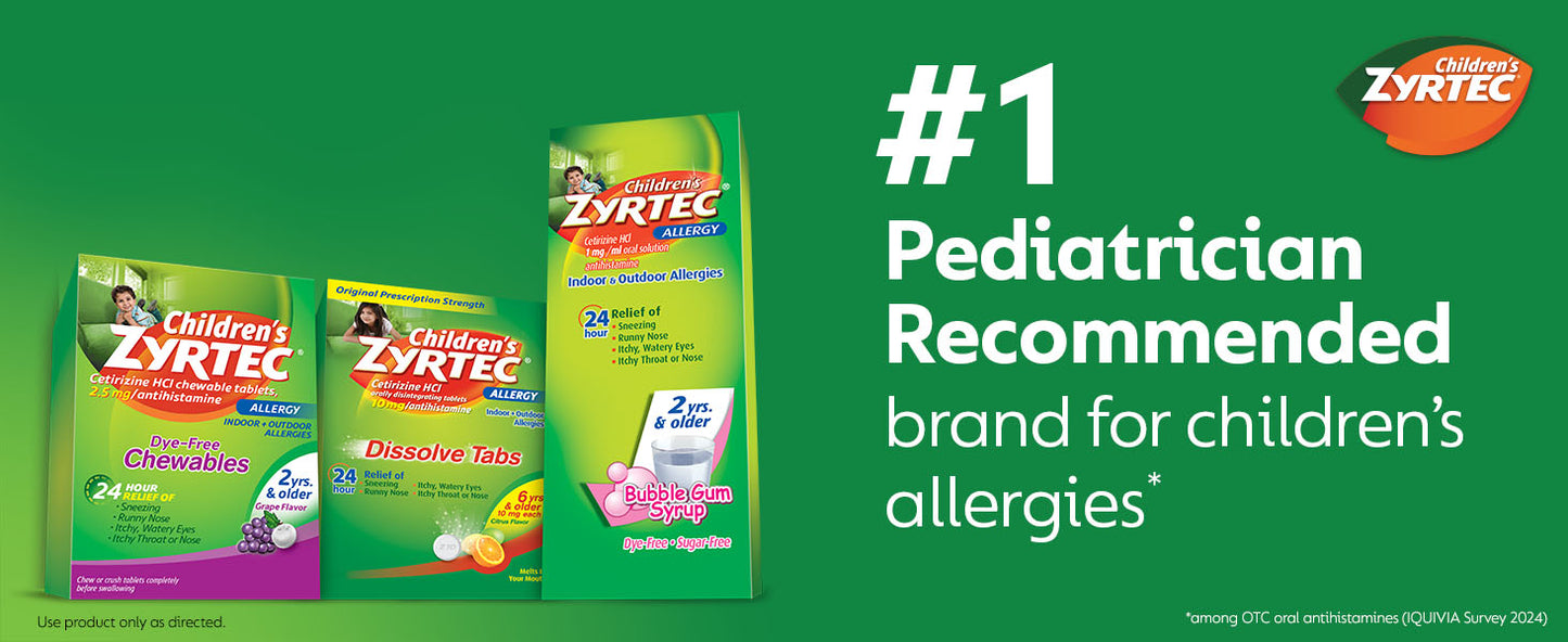 ZYRTEC CHILD ALRGY DISLVE TAB CITRS 24CT