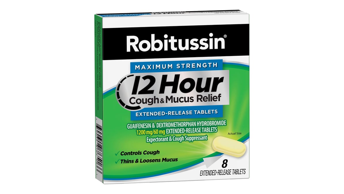 ROBITUSSIN 12 HR CGH/MUCUS RLF TAB 8CT