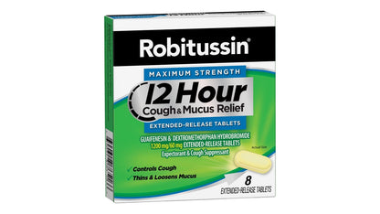 ROBITUSSIN 12 HR CGH/MUCUS RLF TAB 8CT