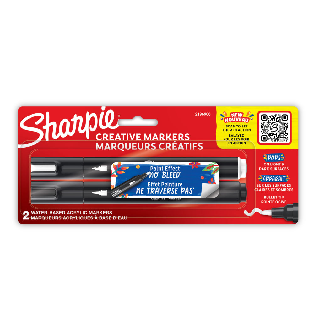 Sharpie Creative Markers, Acrylic, Bullet Tip - Assorted, 2 count