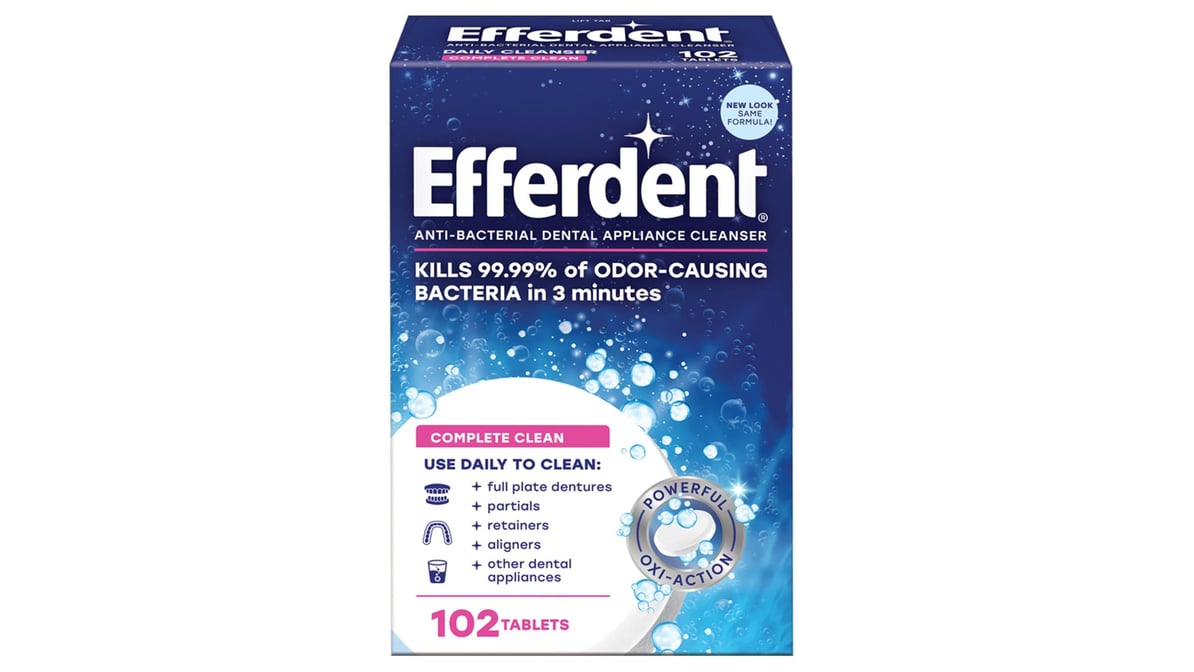 EFFERDENT CMPL CLN TB 102