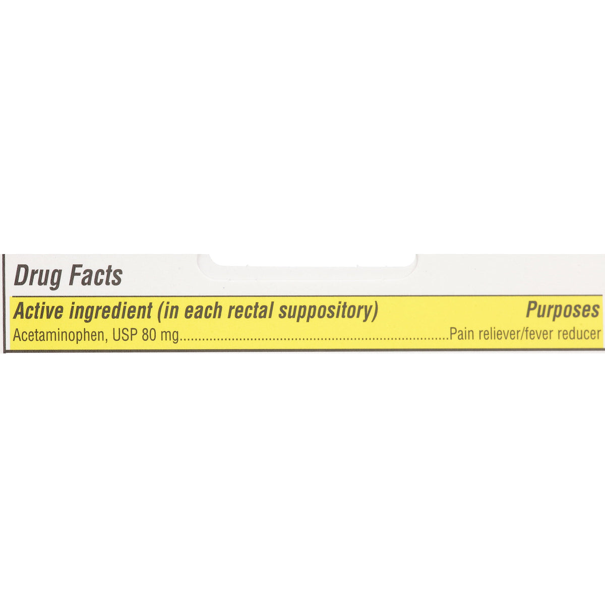 FEVERALL ACETAMINOPHEN 80MG SUP 6CT